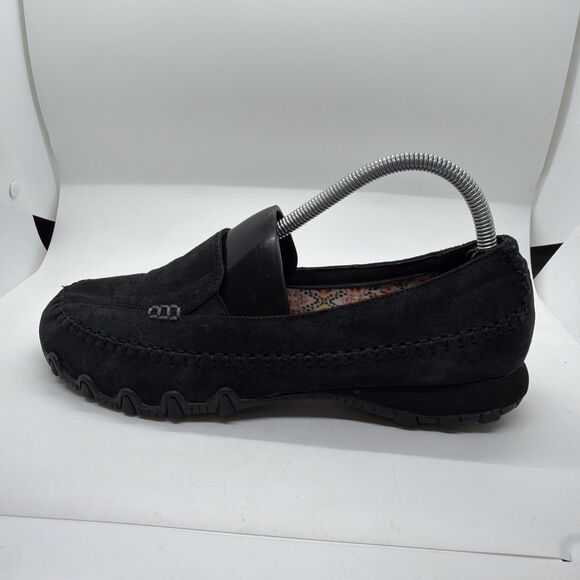 Womens Size 9 Skechers Relaxed Fit Memory Foam Black Suede Loafers Shoes 48930 - Picture 8 of 13